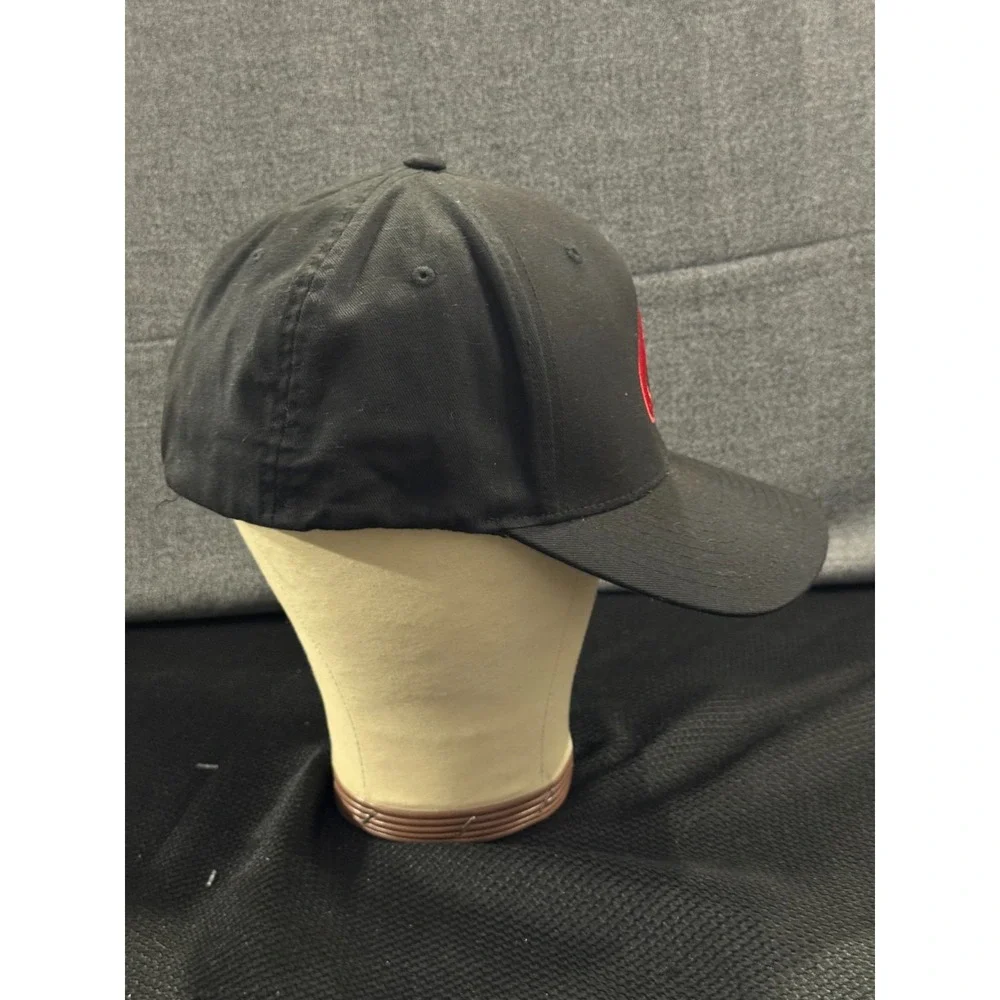 The Game Baseball Cap Men's One Size Black 6 Logo Classic Flexfit Stretch Hat